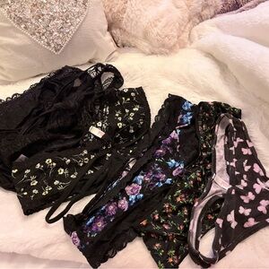 Women’s Y2K style underwear | panties set of 8 sexy|girly —mixed brands black